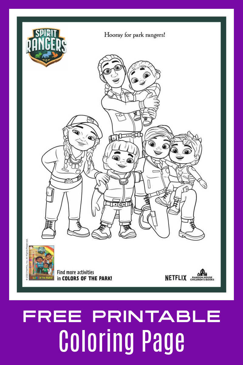 Kids who enjoy the Netflix show, will love the Spirit Rangers coloring page that features the family that love each other and the earth.