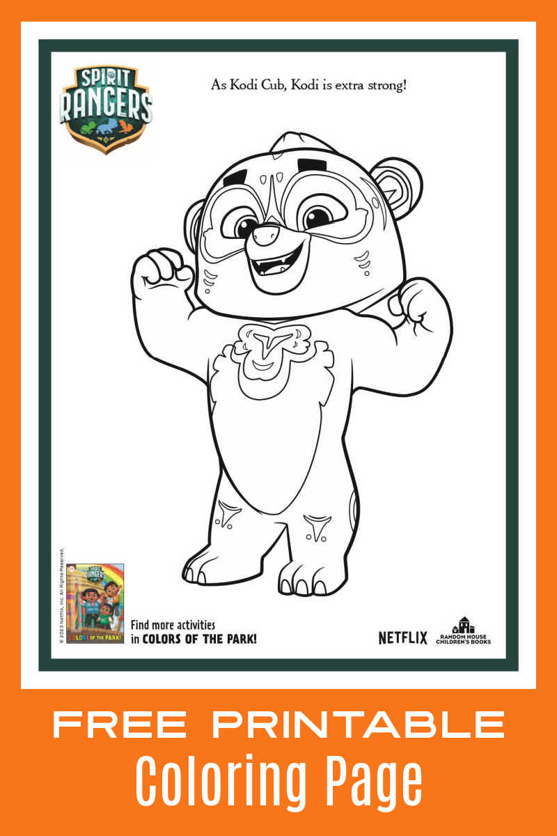 Print the Spirit Rangers Kodi Cub coloring page, so you kid can enjoy the free printable from the Netflix show. 