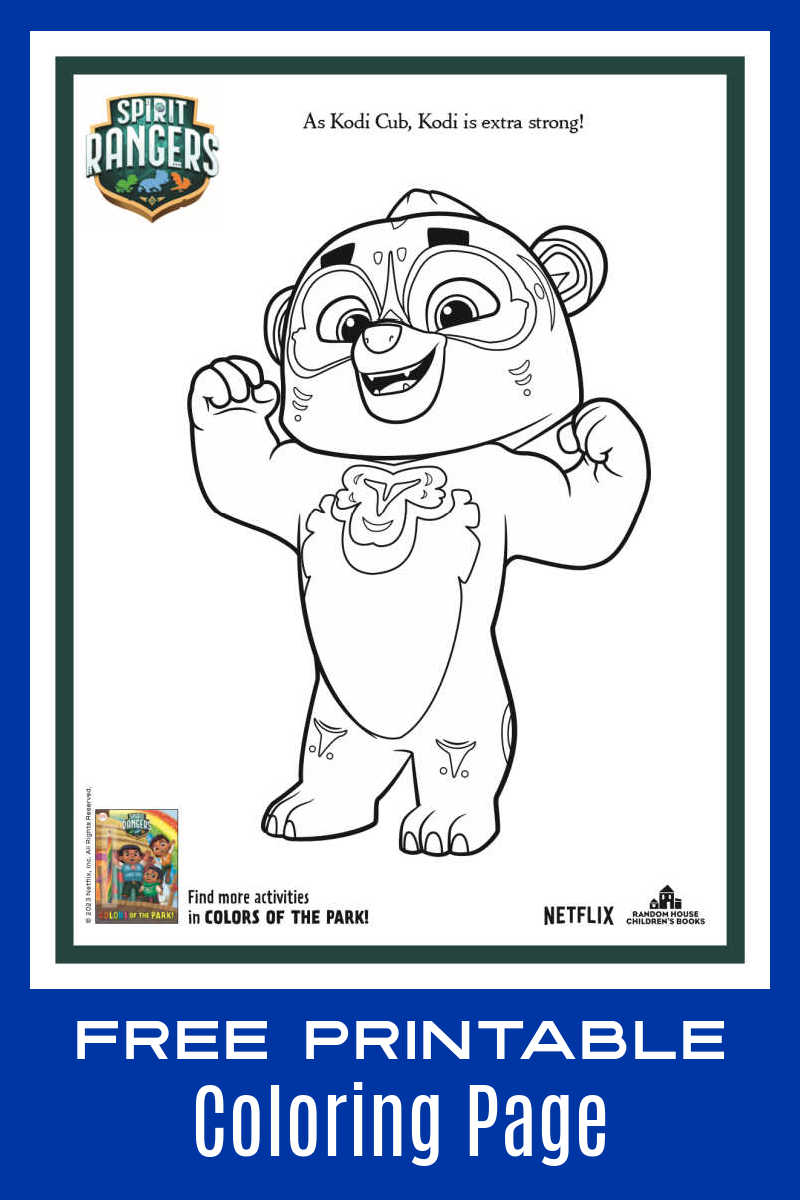 Print the Spirit Rangers Kodi Cub coloring page, so you kid can enjoy the free printable from the Netflix show. 