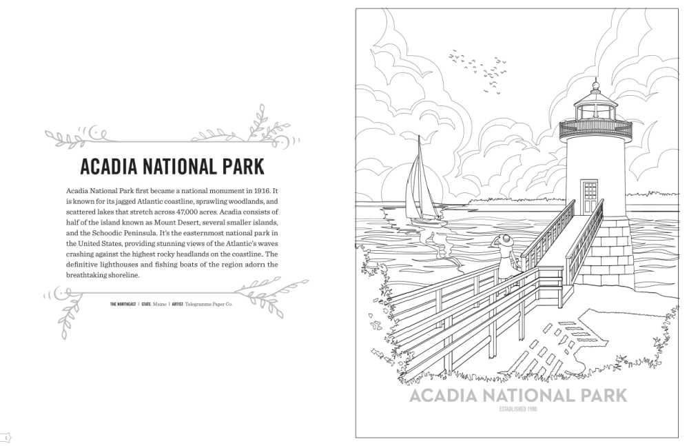 acadia national park coloring page