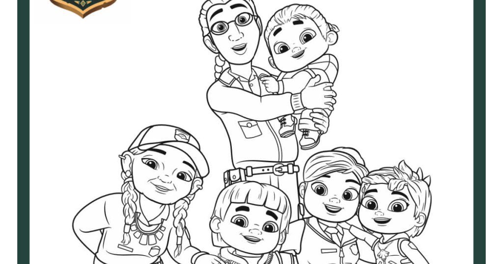 Spirit Rangers Family Coloring Page - Mama Likes This