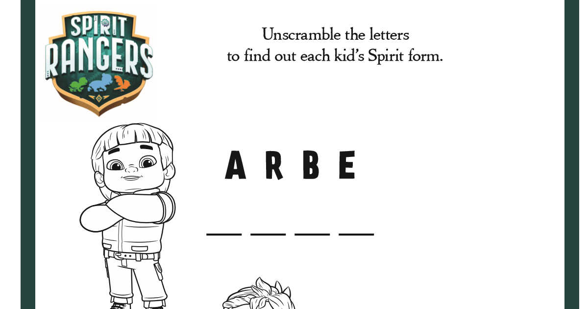 feature spirit rangers word scramble