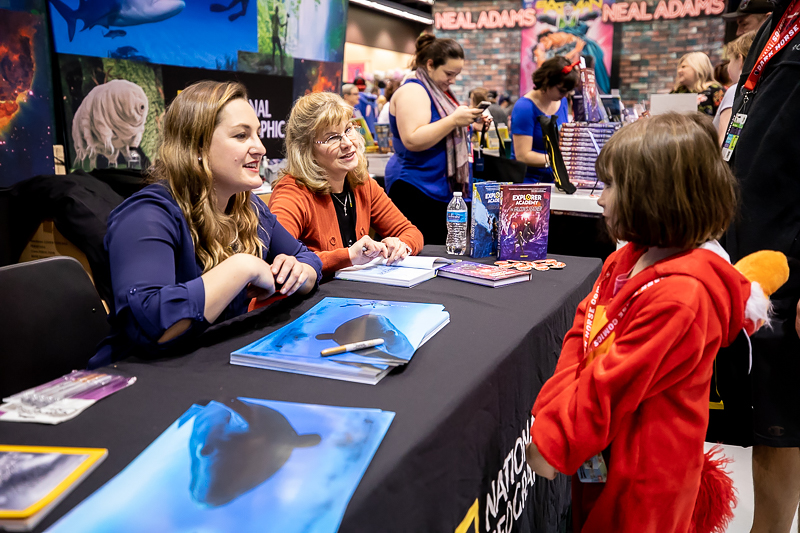 Trudi and sub pilot Erika Bergman meet readers at Seattle’s Emerald City Comic Con