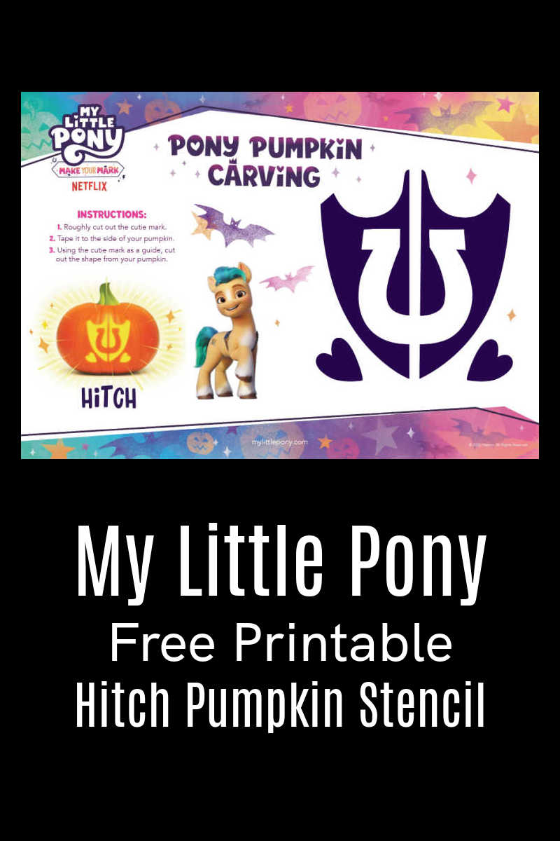 It's time for My Little Pony Halloween fun, when you use the free printable MLP Hitch pumpkin stencil to carve your jack-o-lantern. 