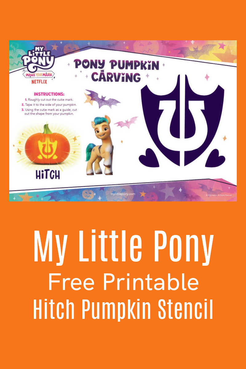 It's time for My Little Pony Halloween fun, when you use the free printable MLP Hitch pumpkin stencil to carve your jack-o-lantern. 