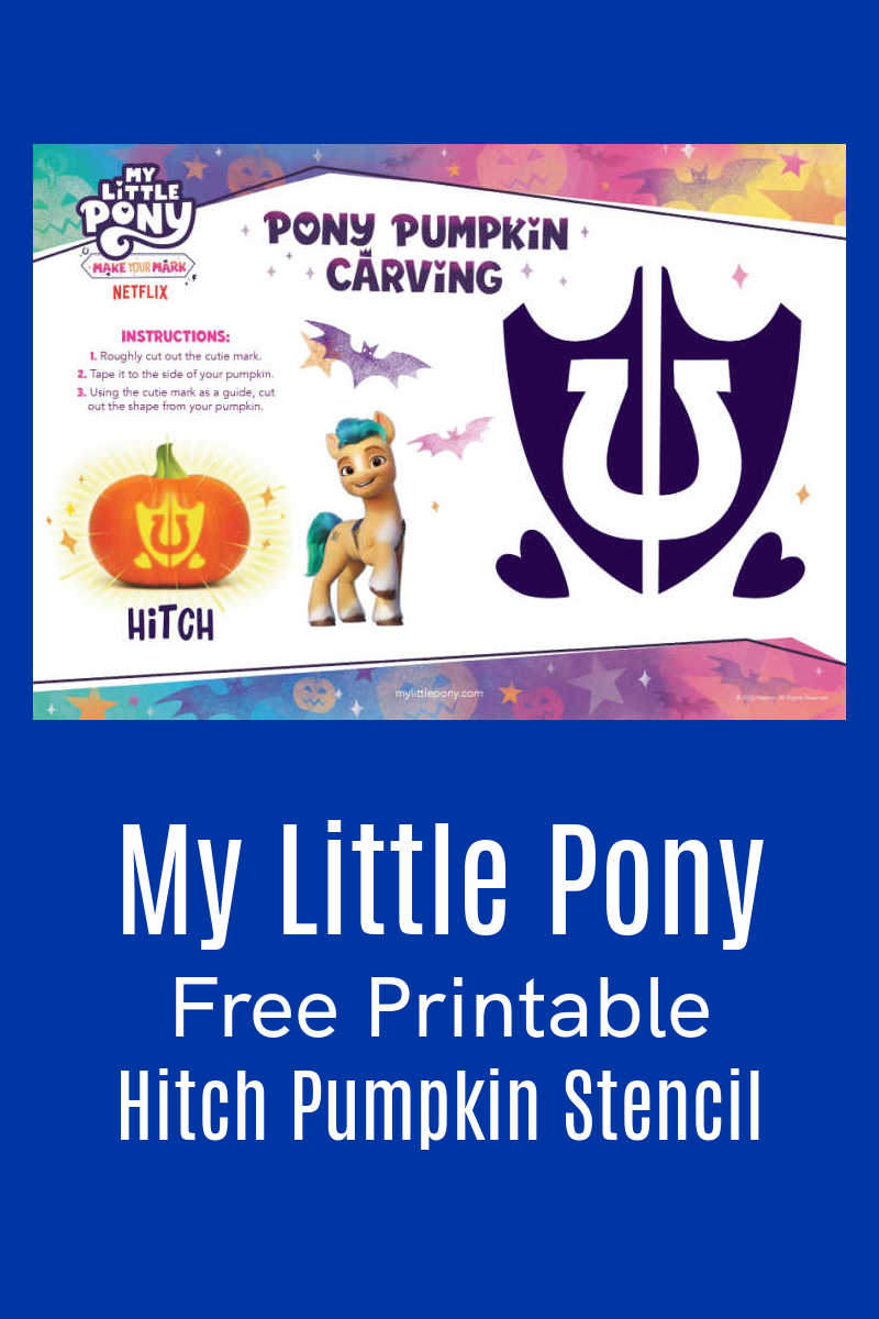 It's time for My Little Pony Halloween fun, when you use the free printable MLP Hitch pumpkin stencil to carve your jack-o-lantern. 