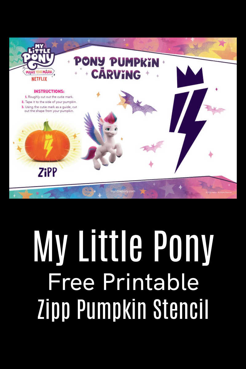 Celebrate Halloween with My Little Pony, when you carve your pumpkin with the free printable MLP Zipp pumpkin stencil. 