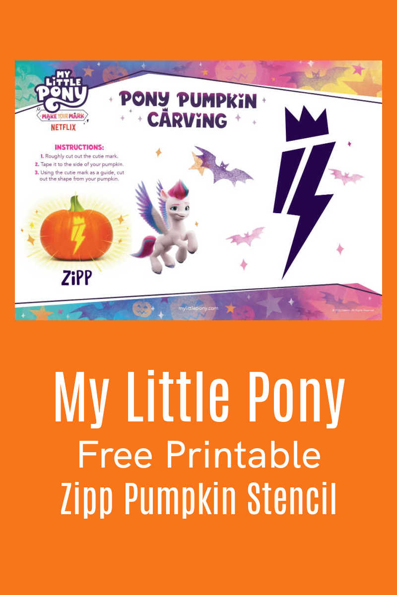 Celebrate Halloween with My Little Pony, when you carve your pumpkin with the free printable MLP Zipp pumpkin stencil. 