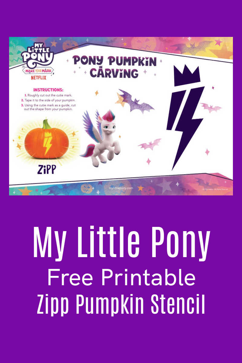 Celebrate Halloween with My Little Pony, when you carve your pumpkin with the free printable MLP Zipp pumpkin stencil. 