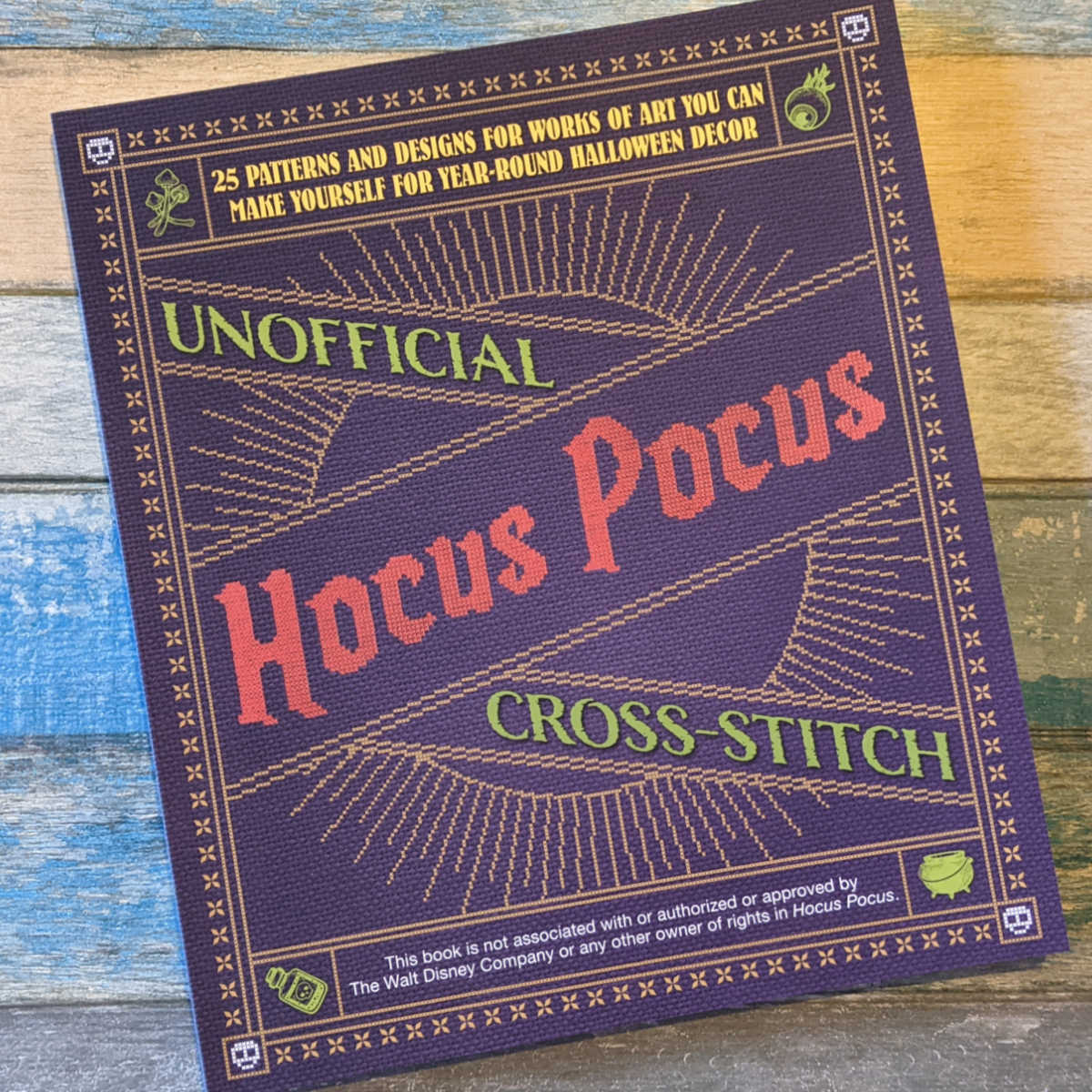 Fans of the movies will love getting crafty with the Unofficial Hocus Pocus cross stitch pattern book from Ulysses Press. 