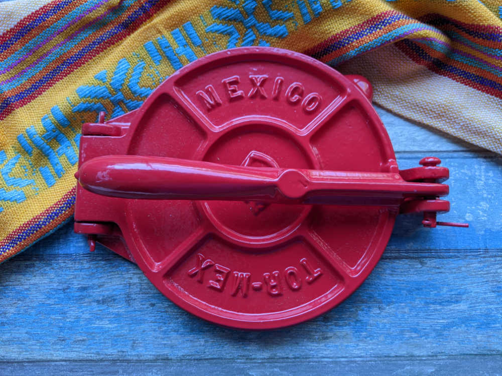 red tortilla press
