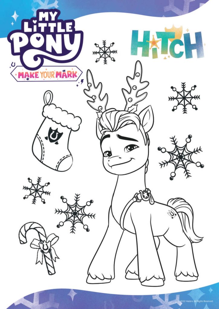 My Little Pony Hitch Christmas Coloring Page - Mama Likes This