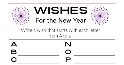 a to z wishes for the new year