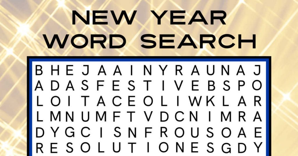 Free Printable New Year Word Search - Mama Likes This