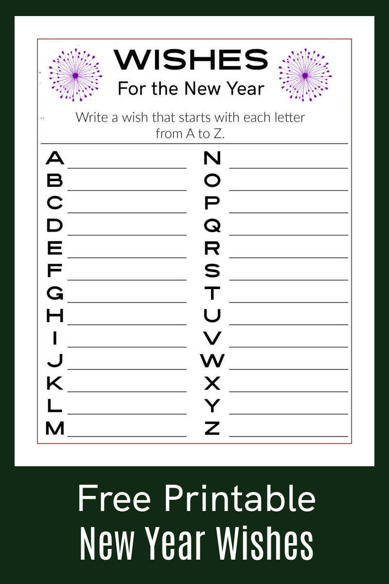 This free New Year printable is a wonderful activity page that will help you dream, plan and manifest wishes for the New Year. 