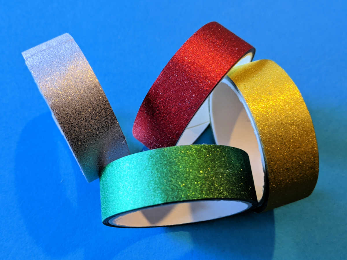 holiday glitter washi tape rolls 