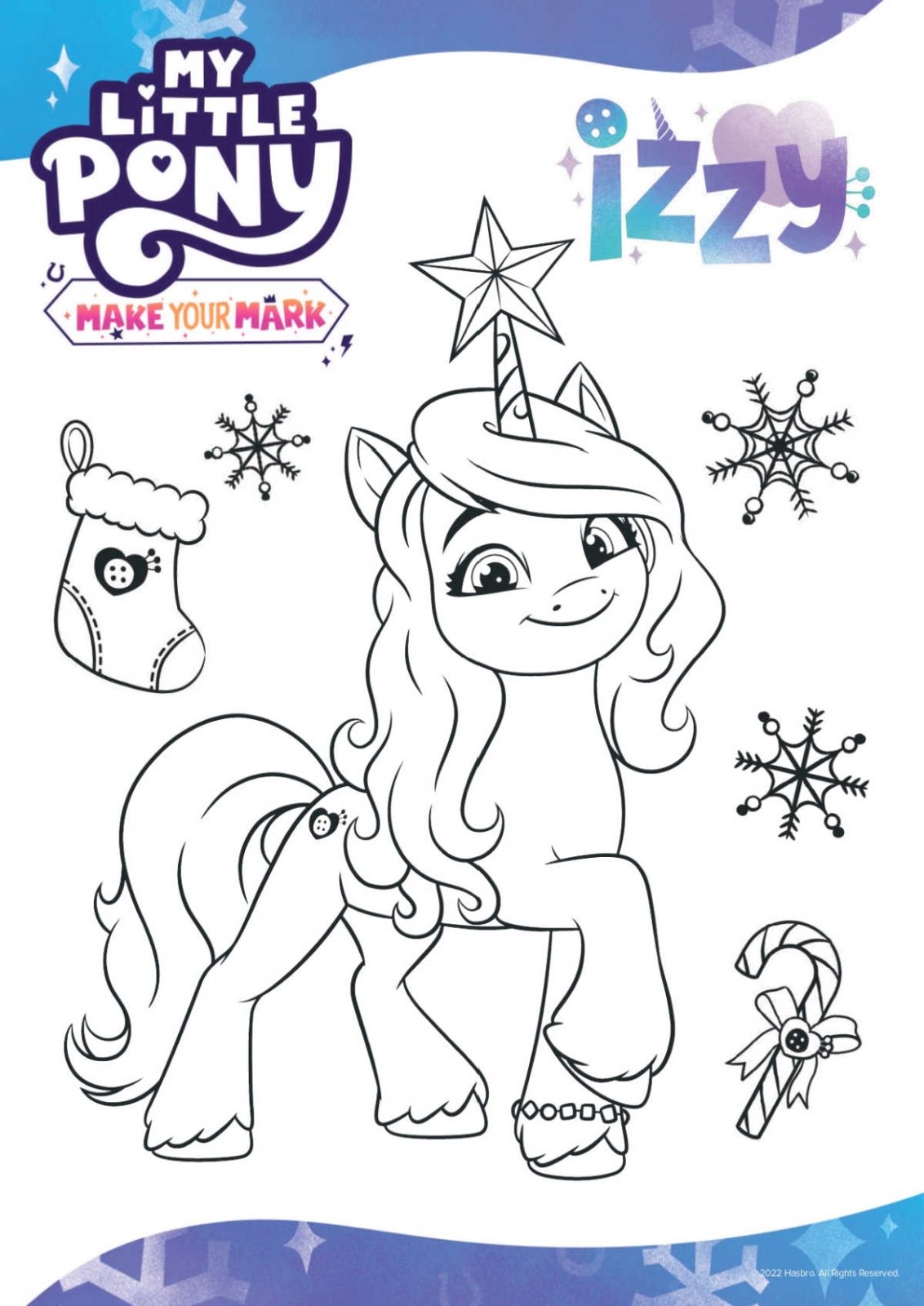 izzy christmas coloring page