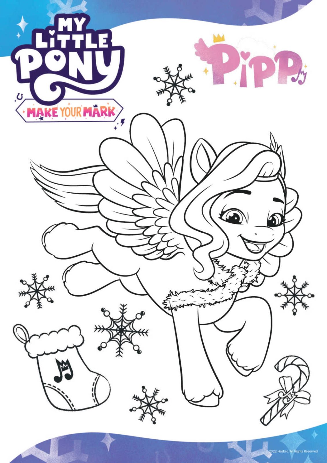 My Little Pony Pipp Christmas Coloring Page Mama Likes This