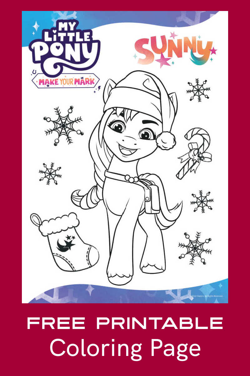 Print the Sunny Christmas coloring page, so your child can add some My Little Pony magic to your holiday decor. 