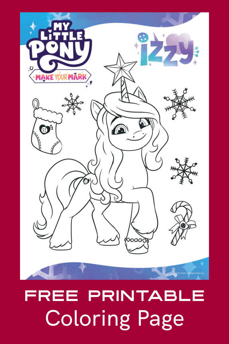 My Little Pony Izzy Christmas Coloring Page - Mama Likes This