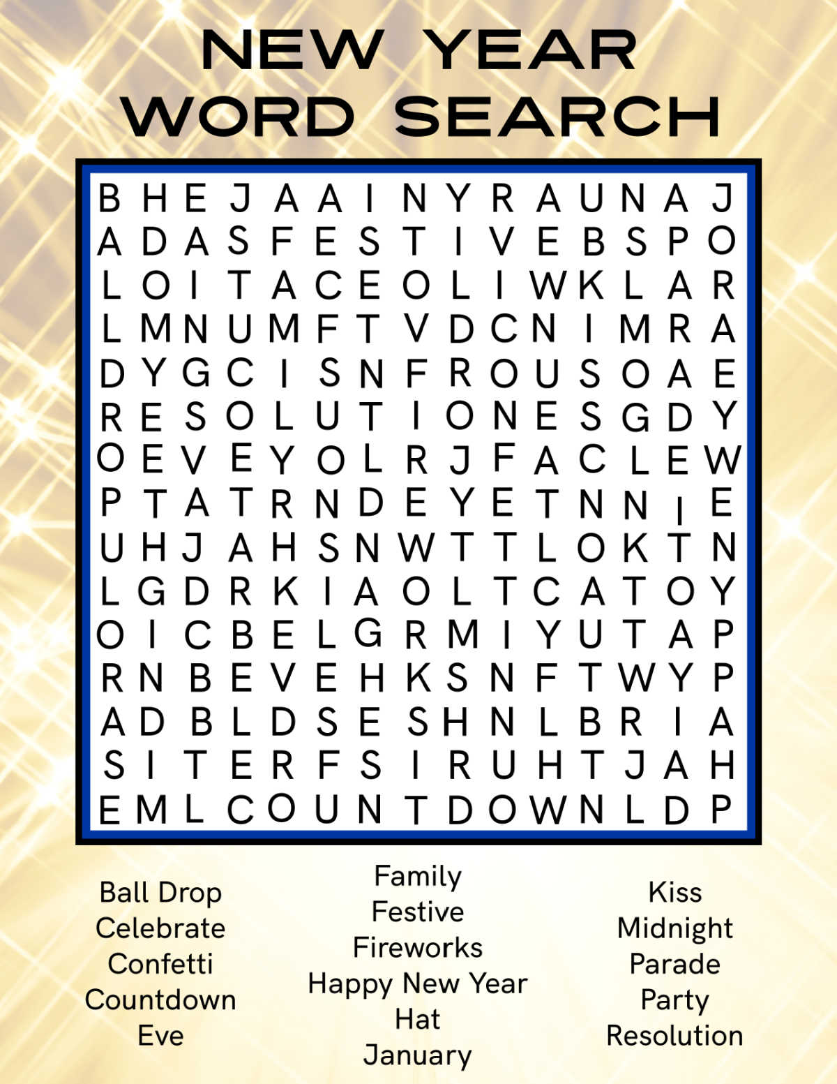 Free Printable New Year Word Search - Mama Likes This