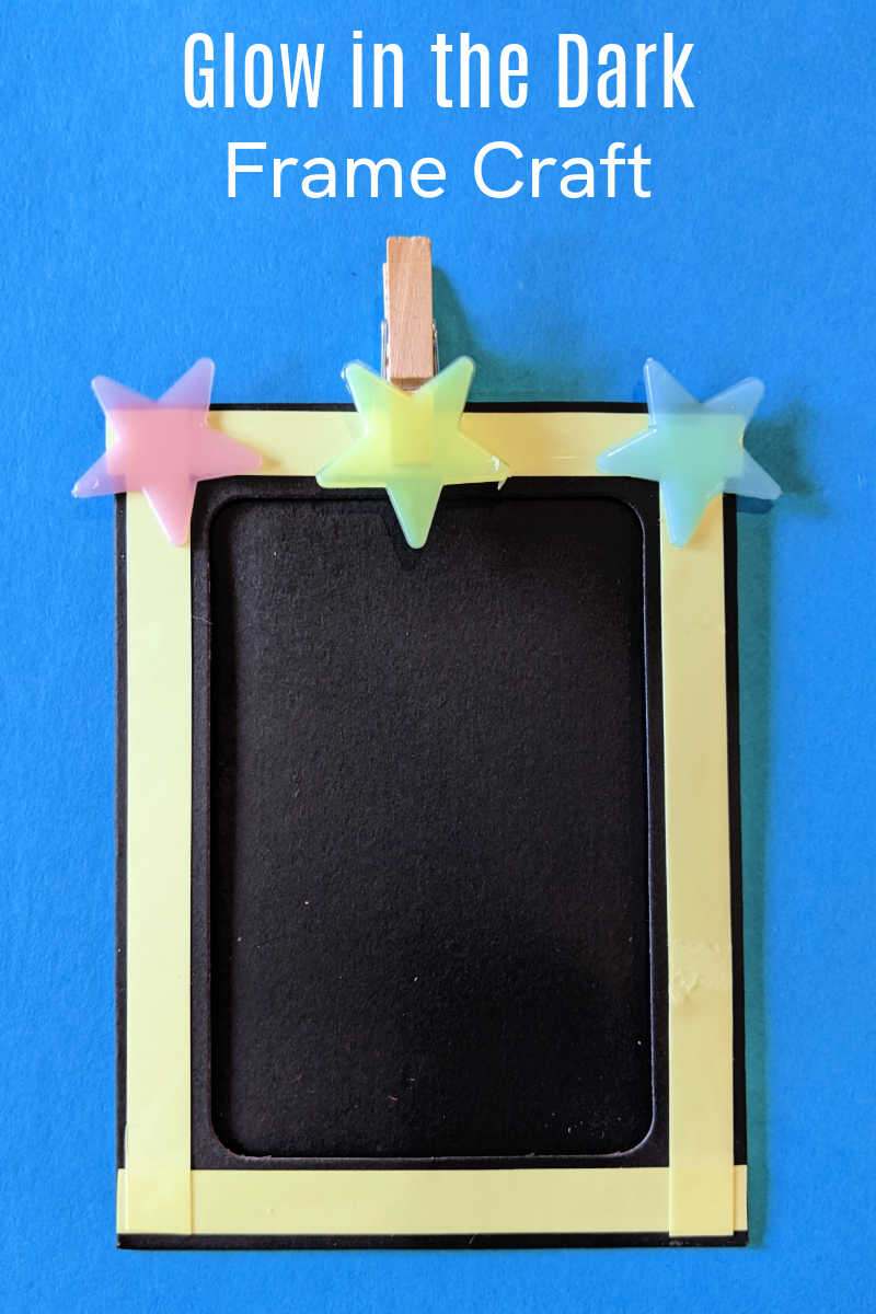 Photo frames are nice, but a DIY glow in the dark picture frame craft made with glow tape and glow stars is extra fun.