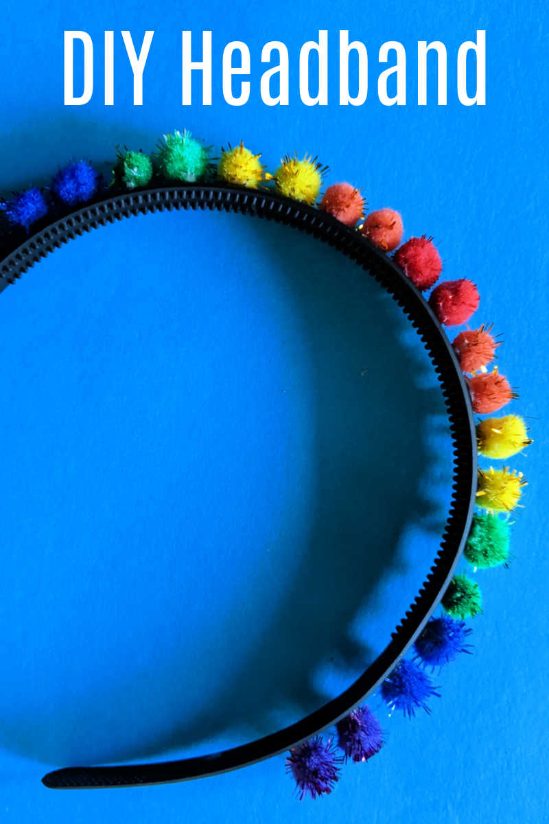 Make an easy rainbow headband craft with colorful pom poms for St. Patrick's Day, Pride or anytime you feel like making a hair accessory.