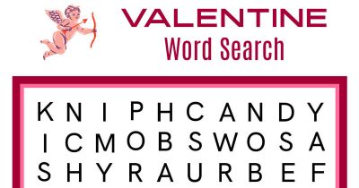 feature valentine word search