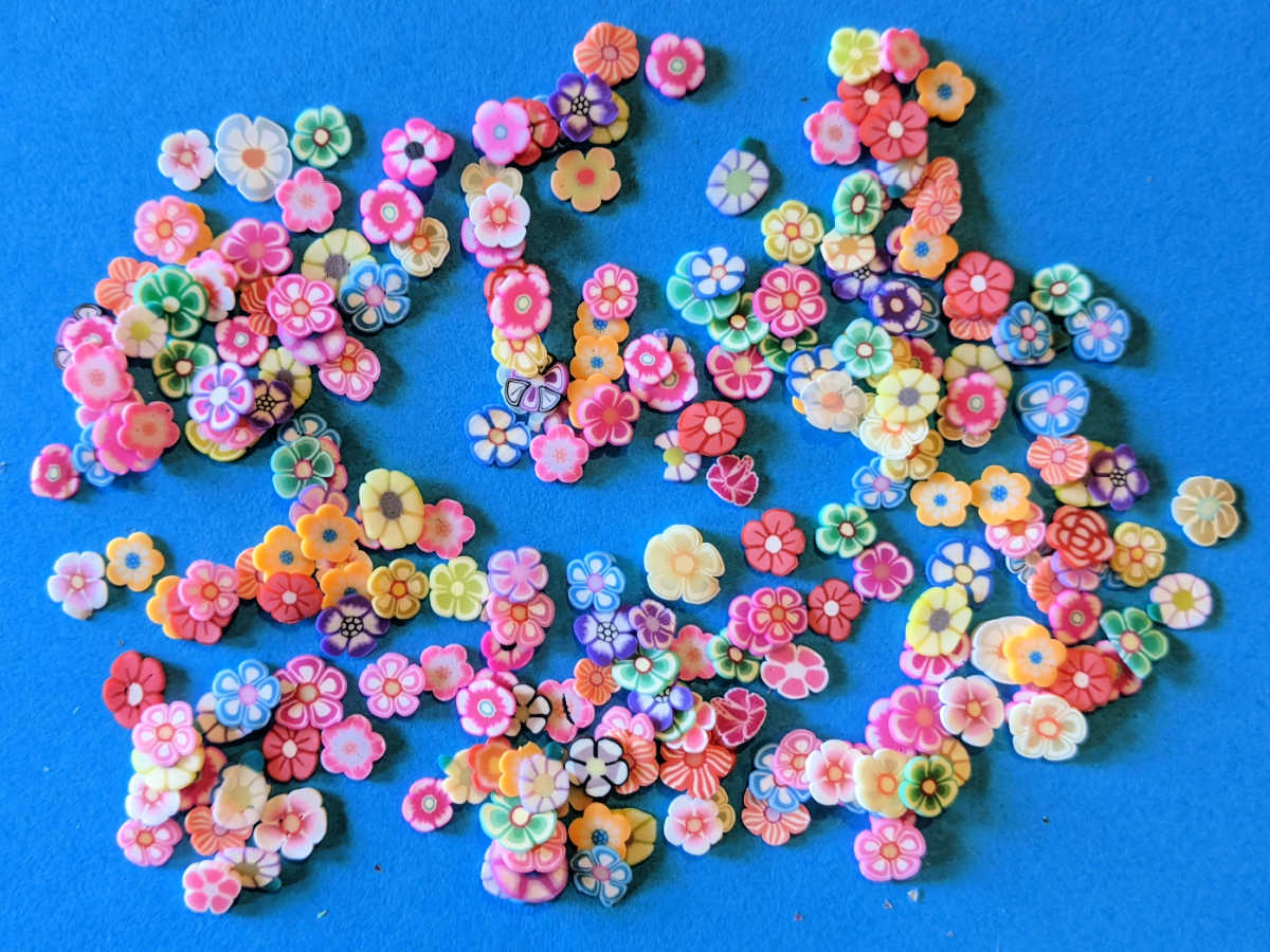 flower slices polymer clay