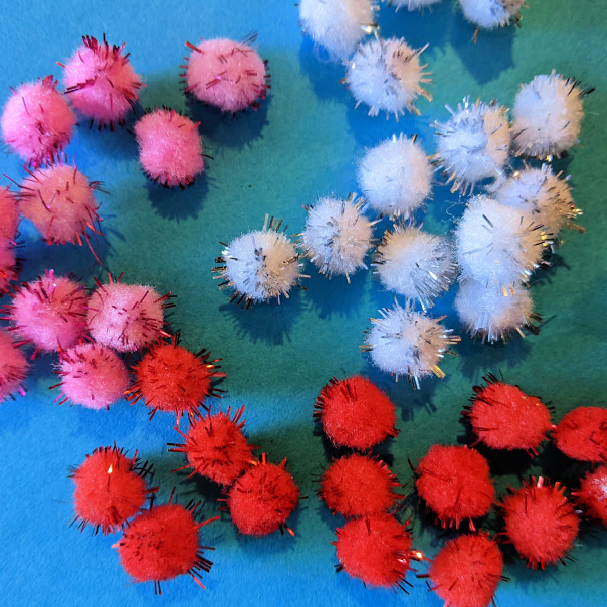 glitter pom poms