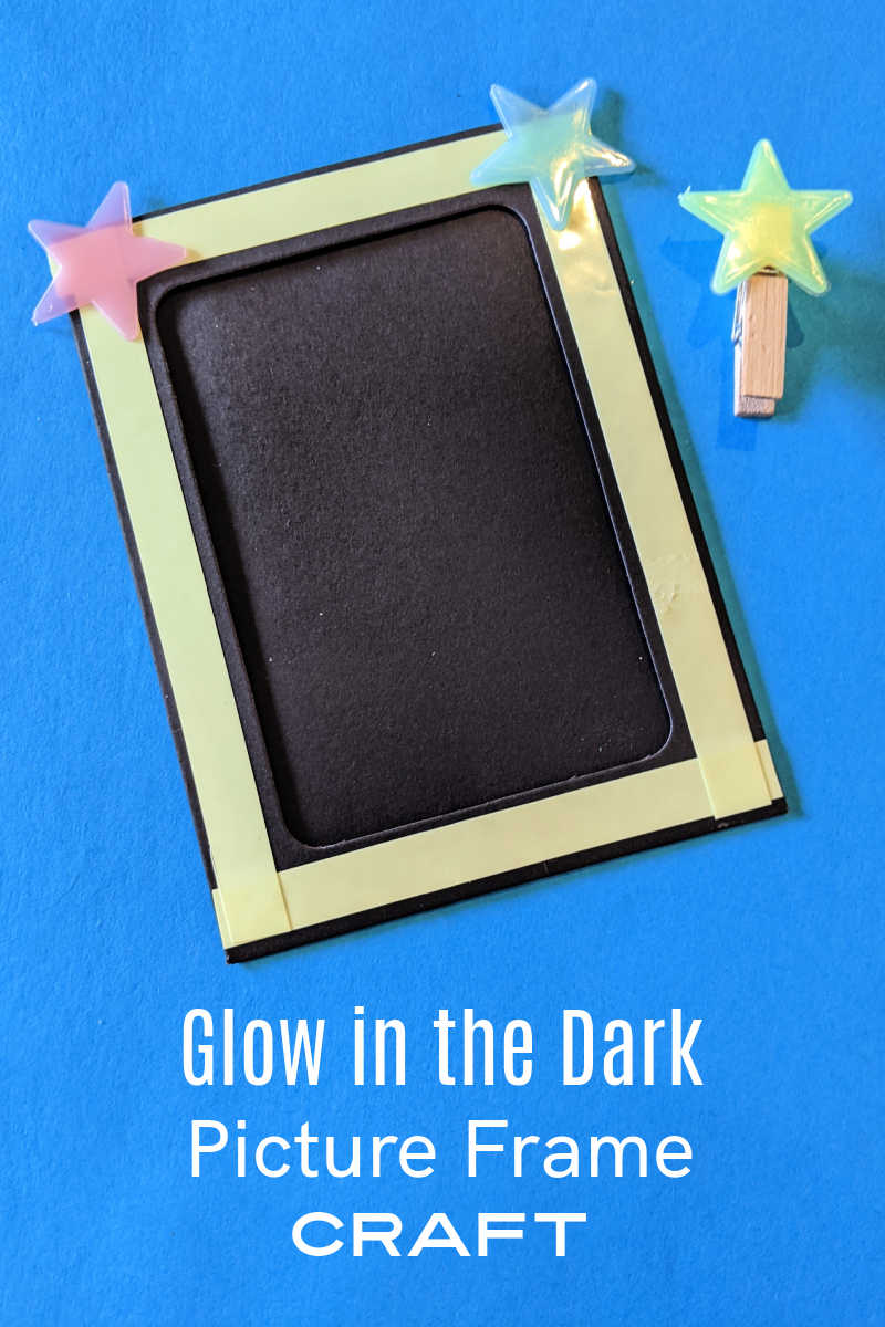 Photo frames are nice, but a DIY glow in the dark picture frame craft made with glow tape and glow stars is extra fun.