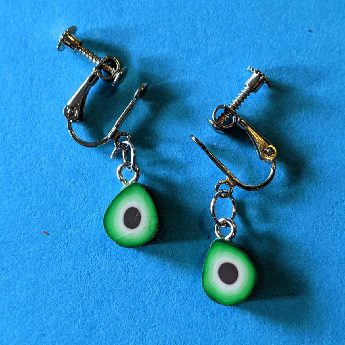 homemade avocado clip on earrings
