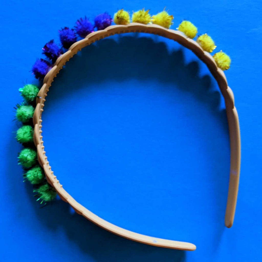 mardi gras pom pom headband