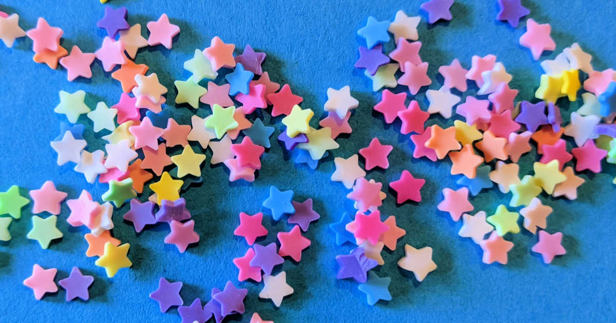 multicolor polymer stars confetti