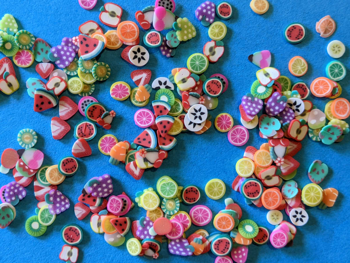 polymer clay fruit slices