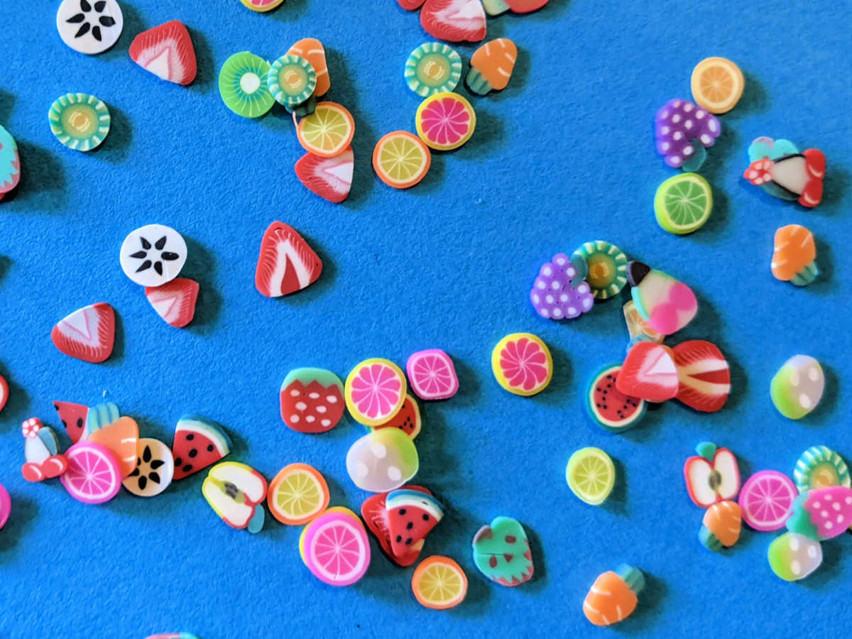 polymer frut slices confetti