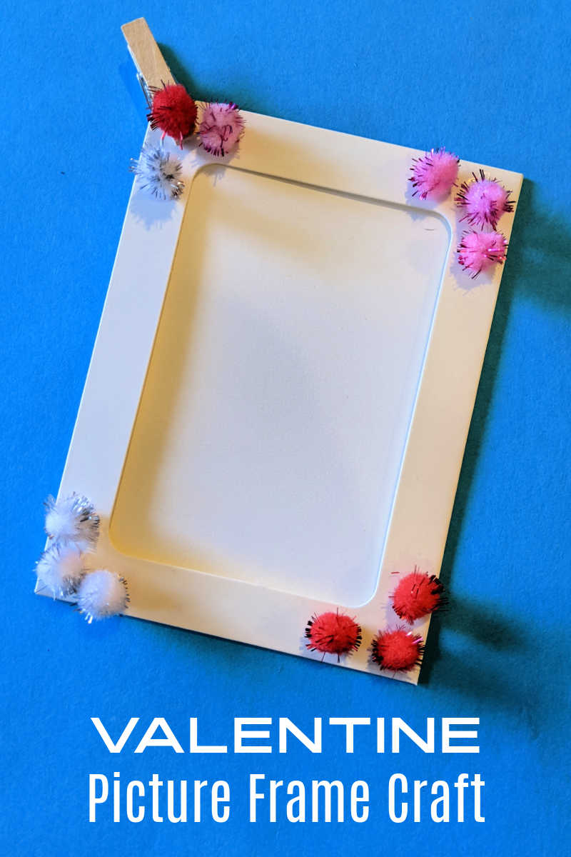 A handmade Valentine pom pom picture frame is the perfect craft to display or gift a photo of your love for the holiday. 