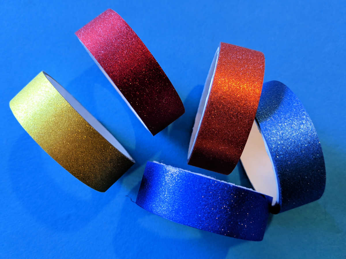 rolls of glitter washi tape