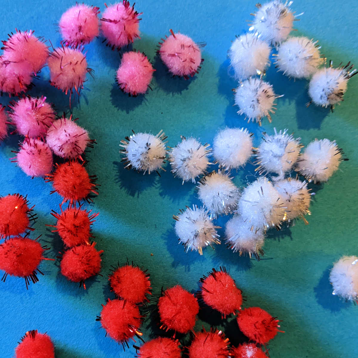 sparkle glitter pom poms