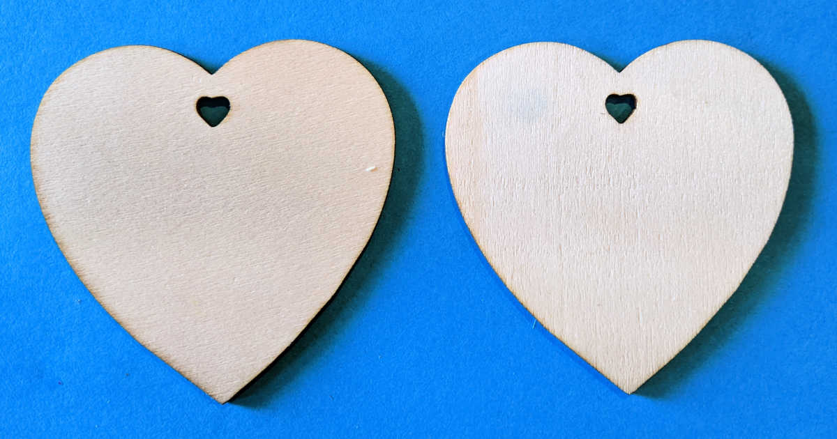 two wood hearts for crafting