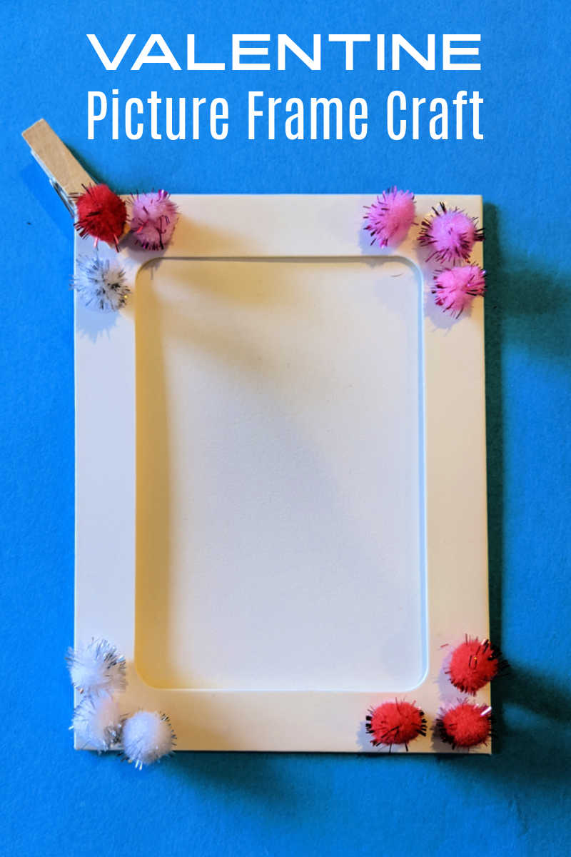 A handmade Valentine pom pom picture frame is the perfect craft to display or gift a photo of your love for the holiday. 