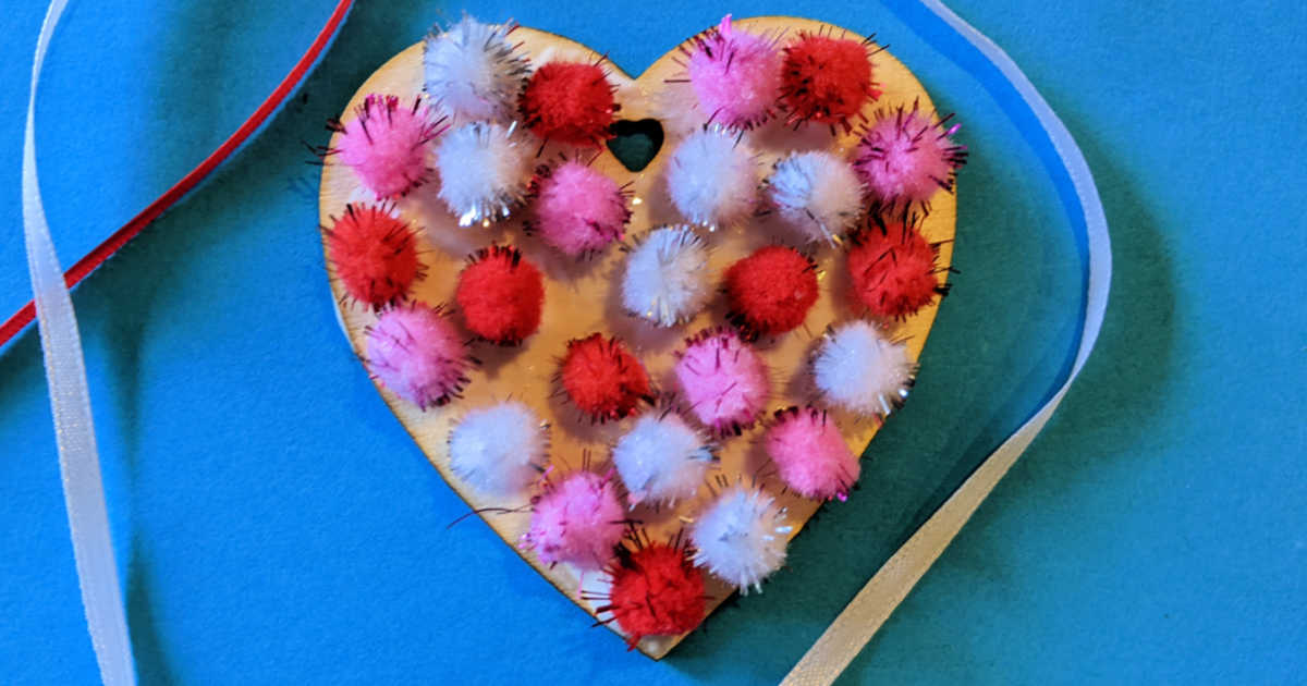 Easy Valentine Pom Pom Craft - Mama Likes This