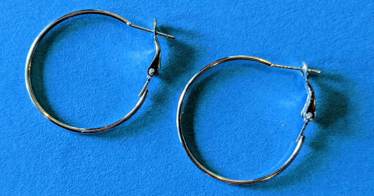 1.2 inch silver hoop earrings