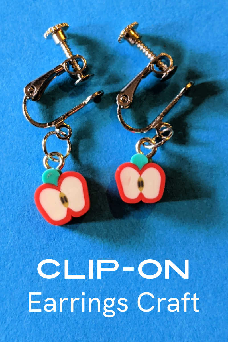 These cute apple clip-on earrings are a fun and easy craft to make for yourself or to give as a teacher gift or holiday gift.