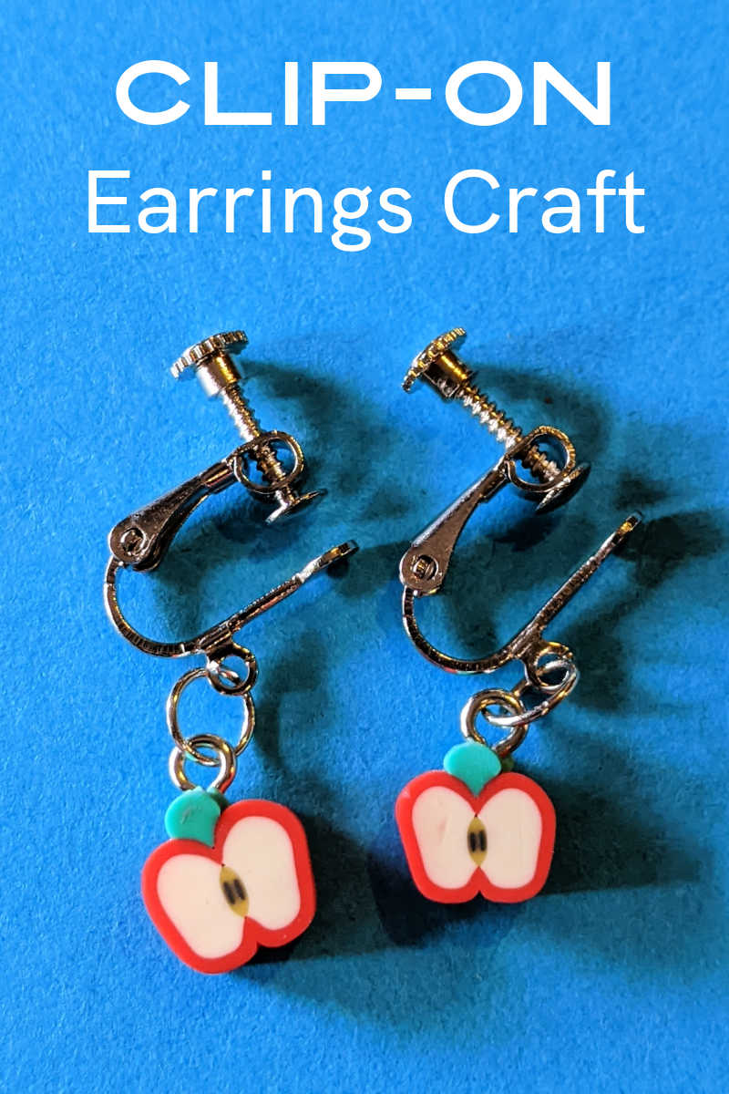 These cute apple clip-on earrings are a fun and easy craft to make for yourself or to give as a teacher gift or holiday gift.