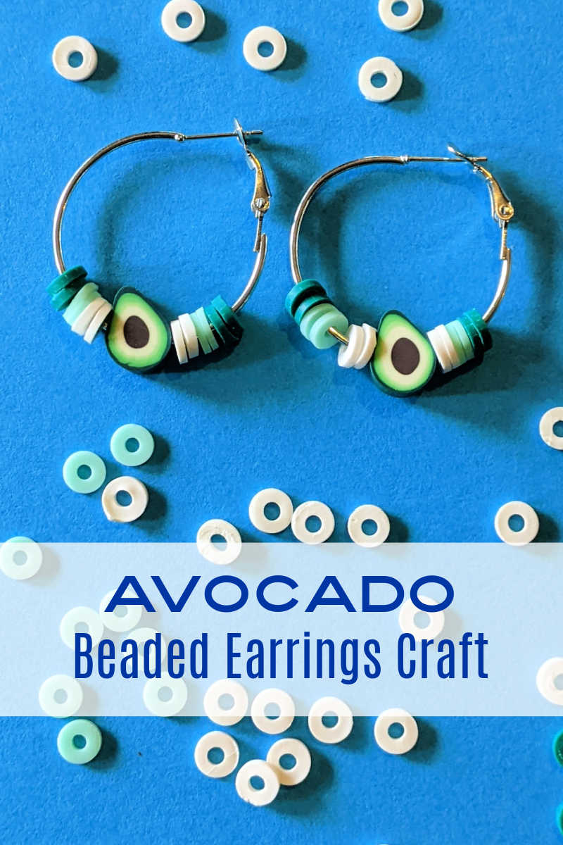 Show off your love of delicious avocados, when you make this quick and easy beaded avocado hoop earrings craft.
