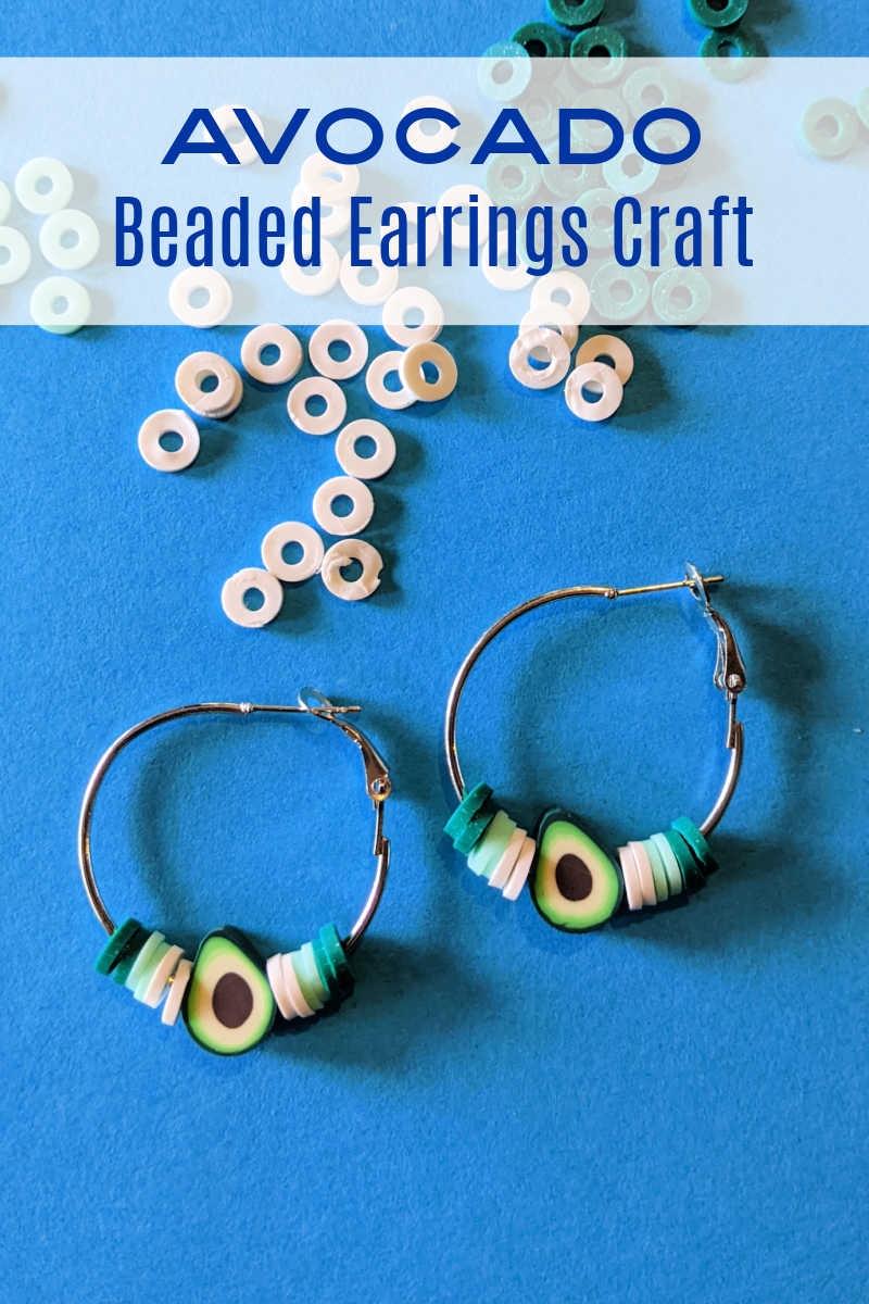Show off your love of delicious avocados, when you make this quick and easy beaded avocado hoop earrings craft.