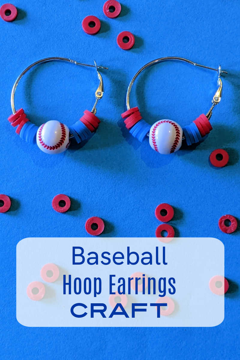 Show team spirit when you make this cute (and easy!) beaded baseball hoop earrings craft with colors to match your favorite team. 