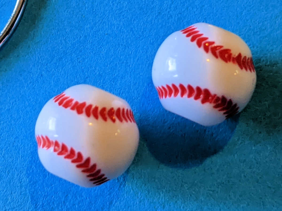 Make baseball earrings with me! #baseball #beads #earrings #with #fyp