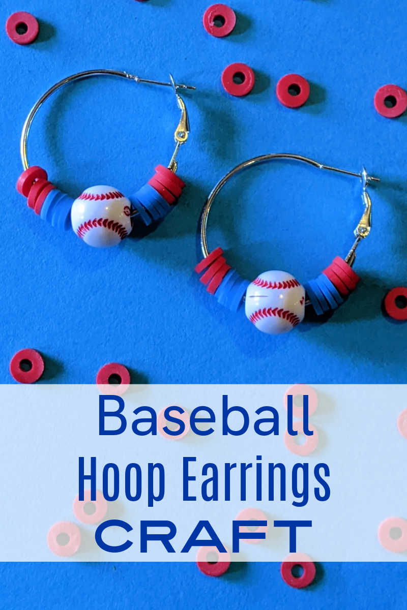 Show team spirit when you make this cute (and easy!) beaded baseball hoop earrings craft with colors to match your favorite team. 